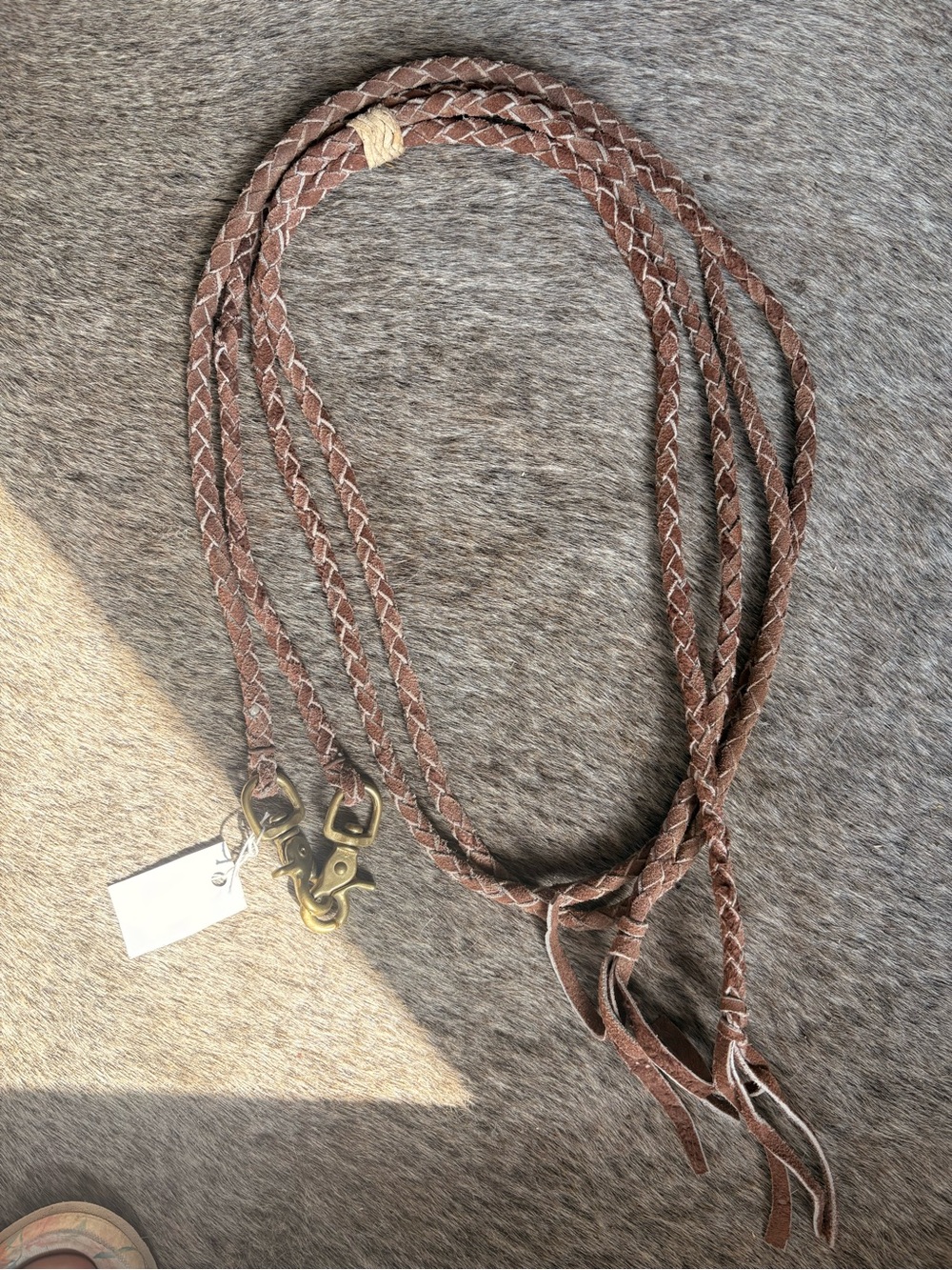 Leather braided split reins